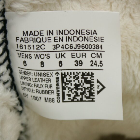 Converse Ladies 8 CTAS Hiker Boots Black Leather Fleece Lining Sneakers Shoes - Picture 8 of 12